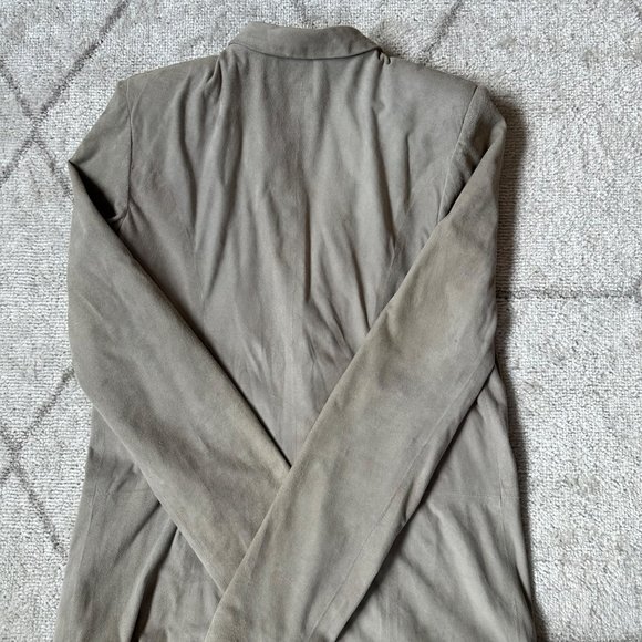 Alan Bilzerian Tan One-Button Suede Blazer Sz IT 44 (US 10-12 Large) - Picture 11 of 16